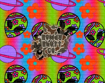 Groovy Alien Seamless File | I need space seamless design | Floral filler design | Floral Alien seamless | Digital download |