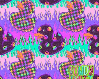 DIGITAL DESIGN ONLY | Groovy ducks seamless file | trippy flames seamless | trippy ducks seamless file | trendy seamless file
