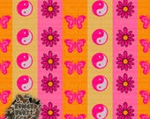 Yin Yang daisy groovy seamless design | Butterfly seamless file | Groovy repeating pattern | Colorway #3 | Muted colorway