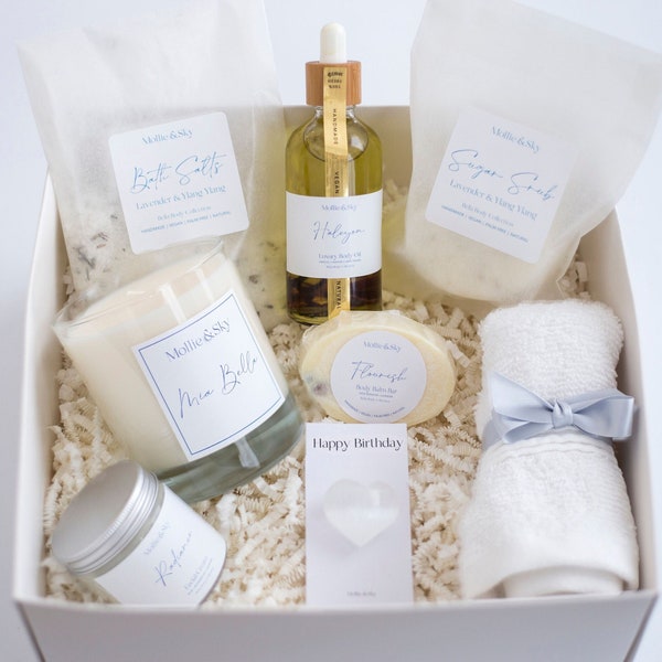 Birthday Candle Gift Set Personalised Pamper Hamper Gift Box Luxury Candle Gift Skincare 21st 25th 30th 40th 50th 60th Birthday Gift Friend