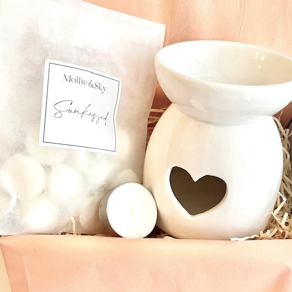 Wax Melt Wax Burner Gift Set Natural Soy Wax Melt Wellbeing Gift Wax Melt Warmer Wax Melt Burner Gift For Her Vegan Wax Melt Burner Gift Box