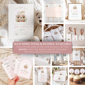 A New Chapter Begins Baby Shower Invitation Editable Book Themed Baby Shower Invite Storybook Baby Shower Evite Babys First Book Club Bow