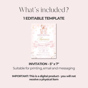 Princess Invitation Template 3rd Birthday Princess Invite Her Royal Threeness Invitation Editable Canva Template Castle Unicorn Theme Evite