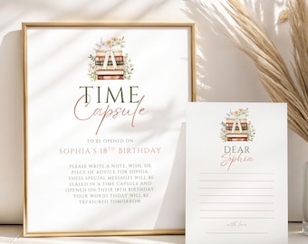 First Chapter Time Capsule 1st Birthday Time Capsule Sign Storybook Birthday Time Capsule Template Book Theme First Birthday Message Print