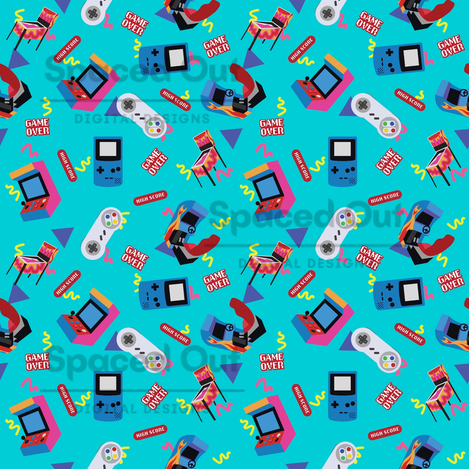 Gaming Pattern Gaming Seamless Video Game Seamless Video Etsy