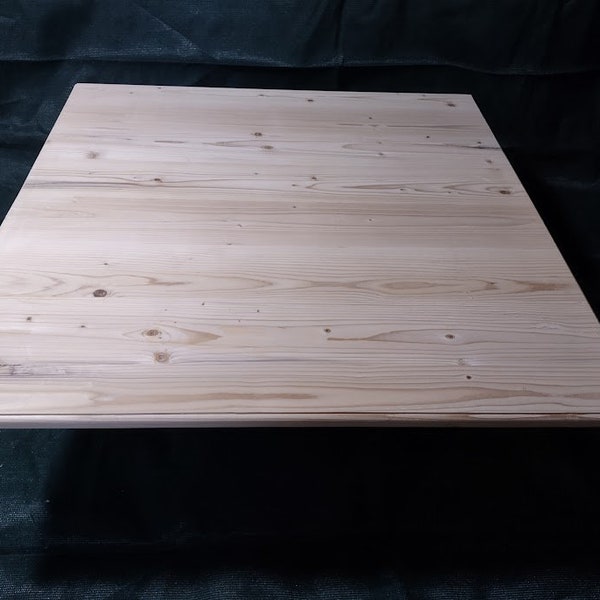 Tavolo quadrato in pino rustico Top da pranzo incompiuto, cucina, tavolino da caffè o tavolino, piano dell'isola