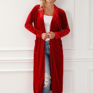 Red velvet hotsell long coat