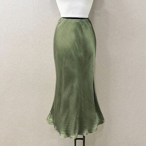 Mid length satin skirts new arrivals green