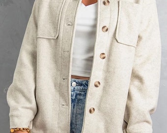 beige shacket womens