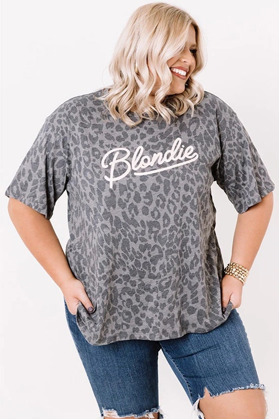 Blondie Leopard Print Plus Size T-shirt 