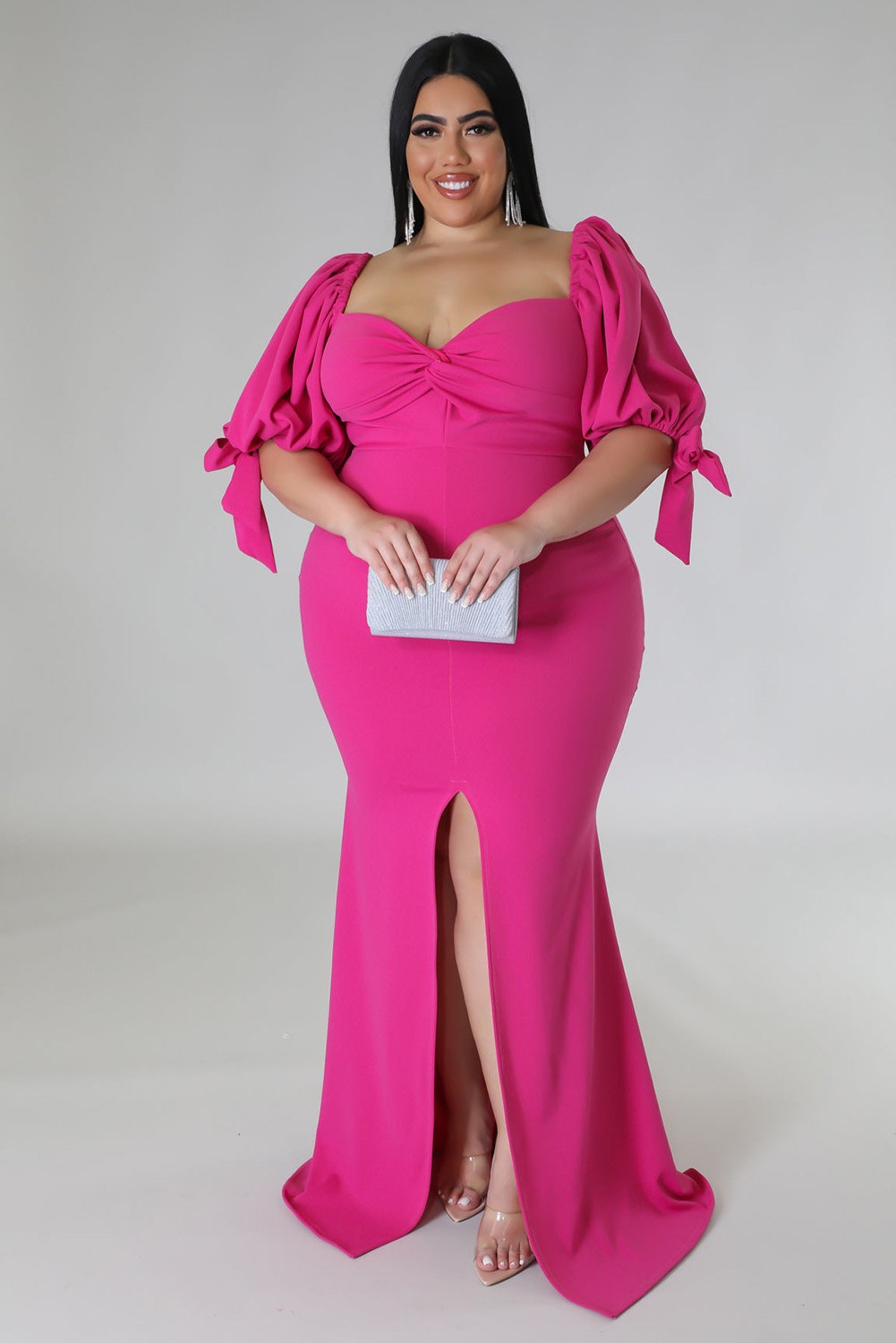 hot pink plus size dress