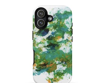 Emerald Green Abstract iPhone Case: Artistic Nature-Inspired Design