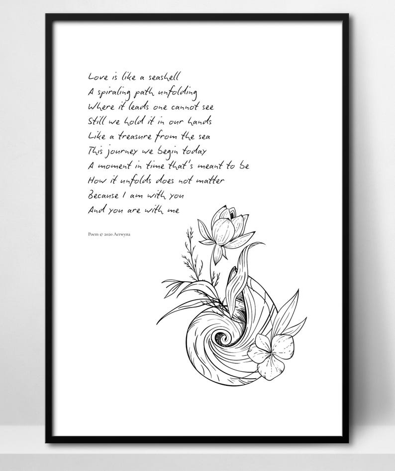 Seashell Love Poem Print – Coastal Wedding Gift (digital Download) - Etsy