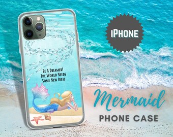 Mermaid iPhone Case with Inspirational Quote