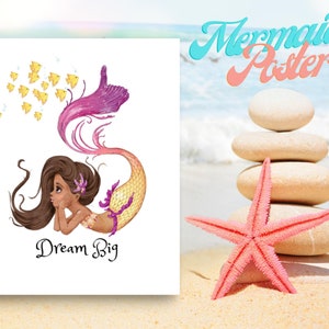 Empowering Wall Art For Girls Mermaid Poster