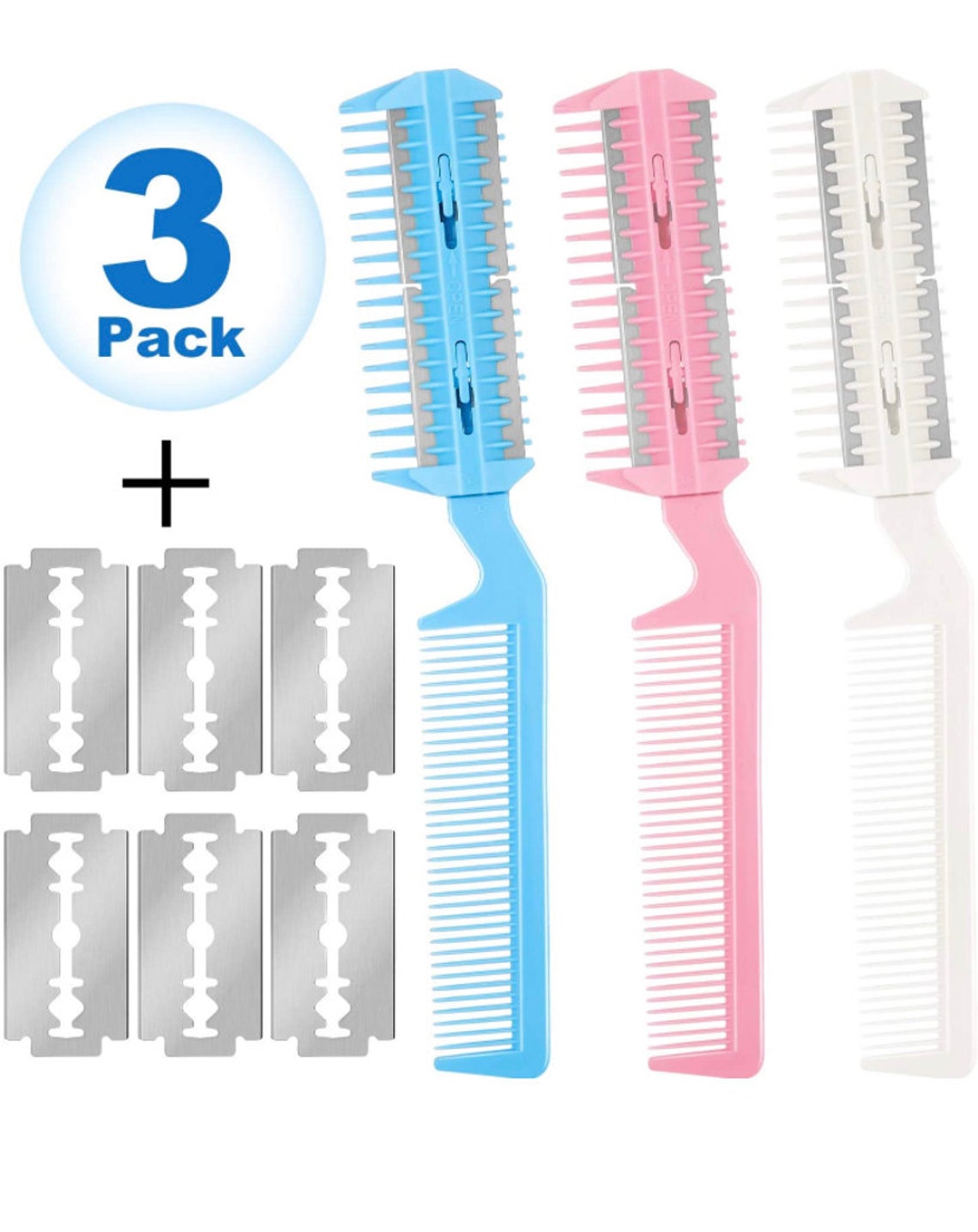 3 Pieces Razor Comb With 10 Pieces Razorsdouble Edge Razor Etsy UK