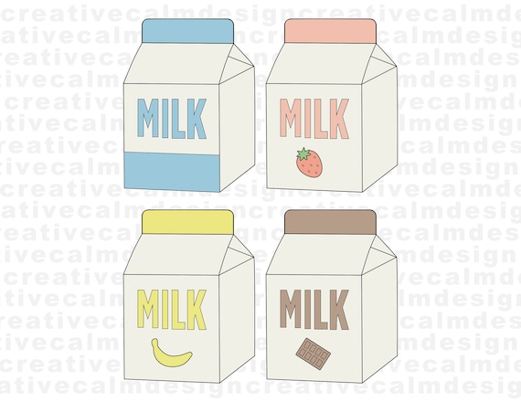 Milk Carton Bundle Clip Art Png Pdf Jpg Download - Etsy