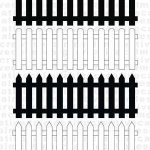 Lattenzaun Silhouette SVG PNG JPG Digital Download