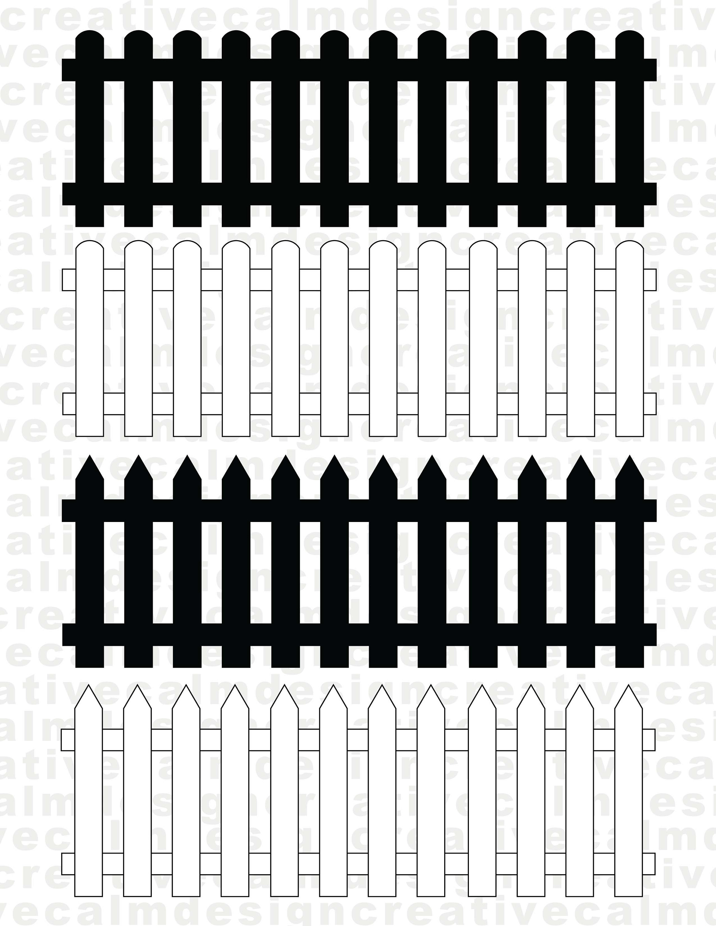 Picket Fence Silhouette SVG PNG JPG Digital Download Etsy UK