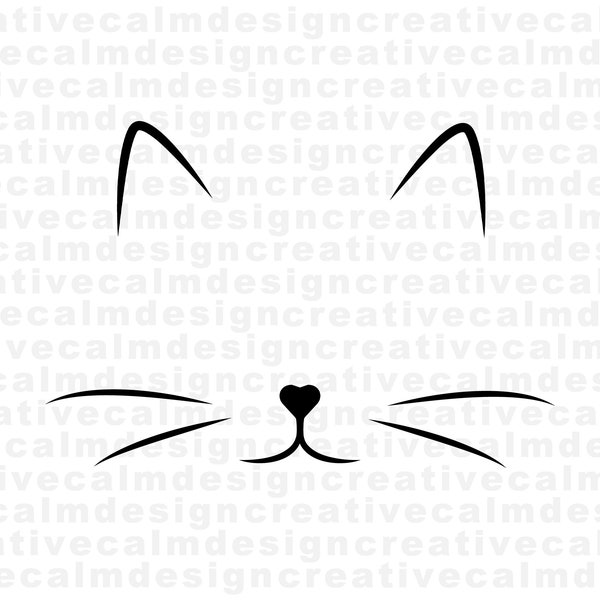 Katze Gesicht SVG Png Pdf Jpg Digital Download