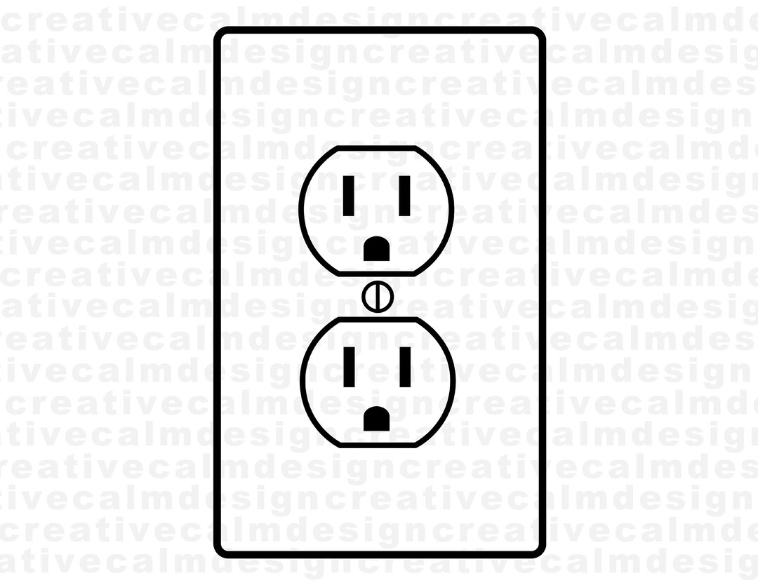 Power Outlet Outline Svg Png Pdf Jpg Download Etsy