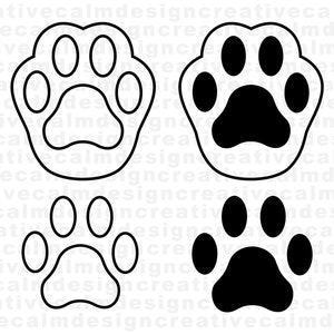 Impression de pattes de chat Svg Png Pdf Jpg téléchargement numérique