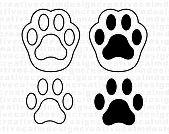 Cat Paw Print Svg Png Pdf Jpg Digital Download
