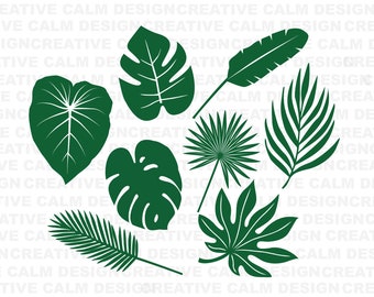 Tropical Leaves Bundle SVG PNG JPG