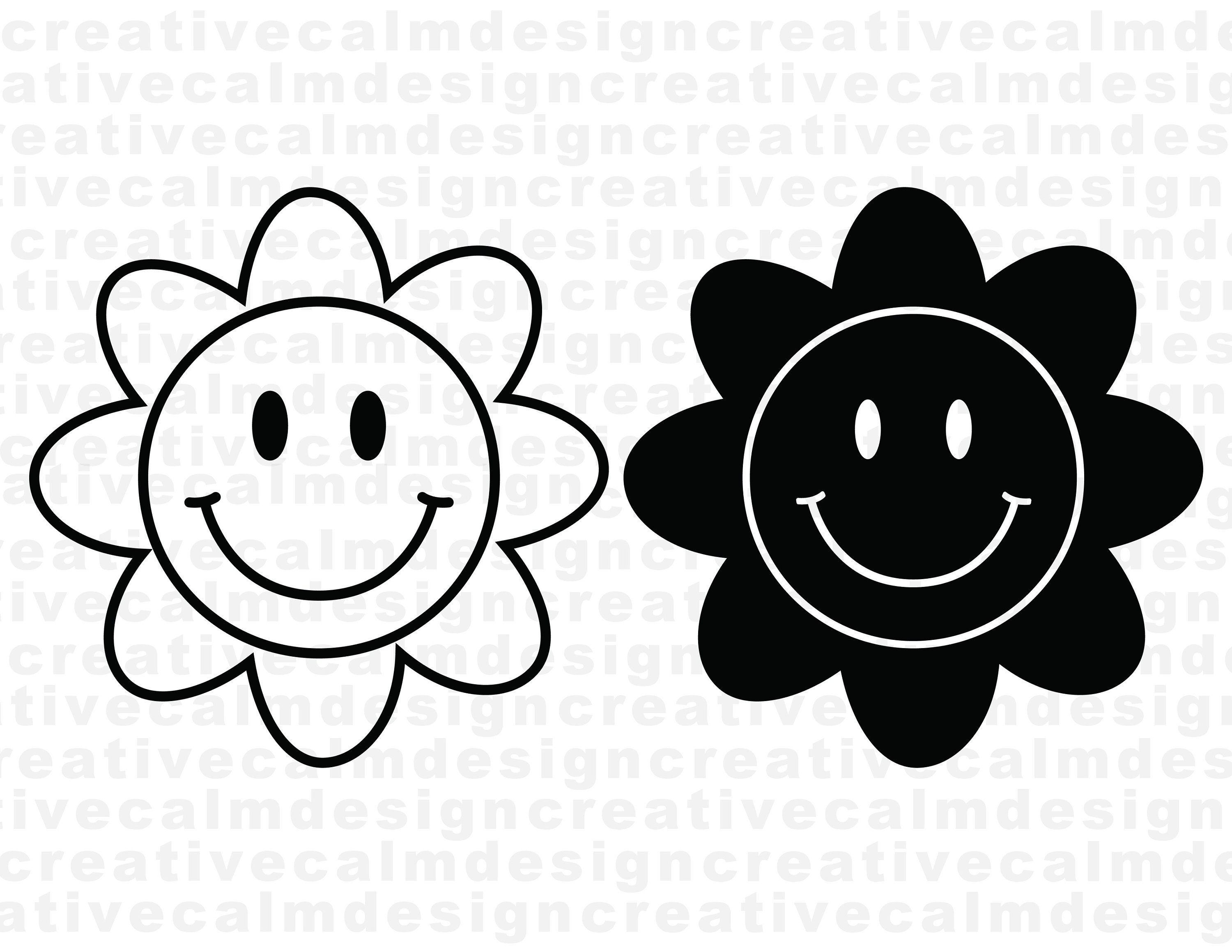Flower Smiley Face SVG PNG JPG Descarga digital - Etsy EspaƱa