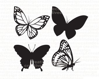 Butterfly Outline Svg Png Pdf Jpg