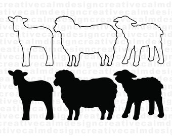 Sheep Lamb Outline Silhouette Svg Png Pdf Jpg Download