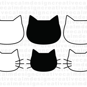 Cat Outline Bundle SVG PNG JPG Digital Download