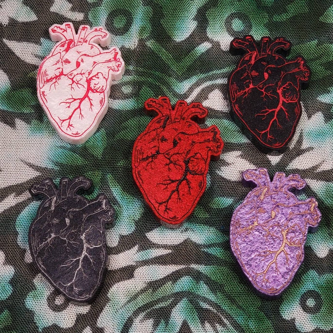 Anatomical Heart Keychain Etsy