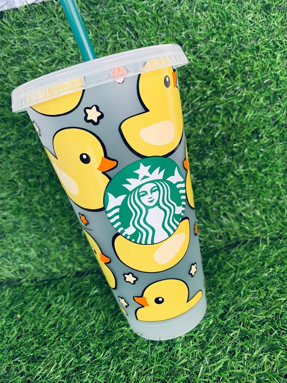 Rubber duck starbucks cup | duck starbuck cold cup | rubber duck cup | reusable coffee cup | starbucks cold cup | kids cold cup