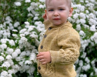 Kids Cardigan Knitting Pattern | Seamless Top-Down Raglan Cardigan PDF
