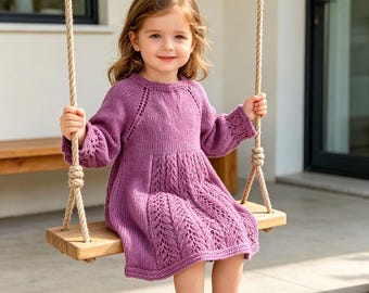 Baby Dress Knitting Pattern | Seamless Top-Down Design (PDF Pattern)