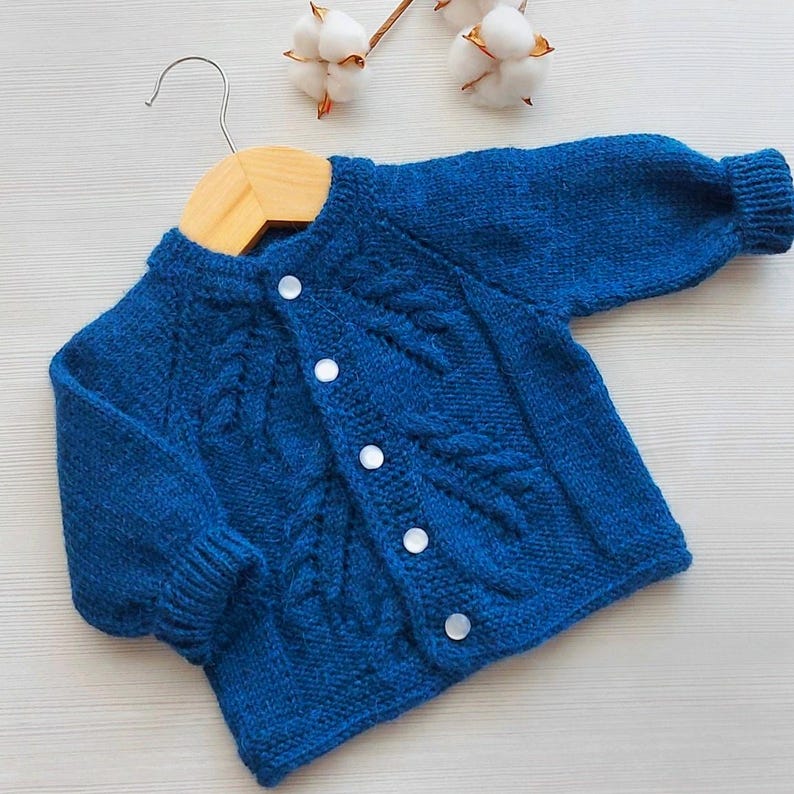 Baby Strickmuster Bundle Strickjacke und Hose PDF Top Down Bild 9