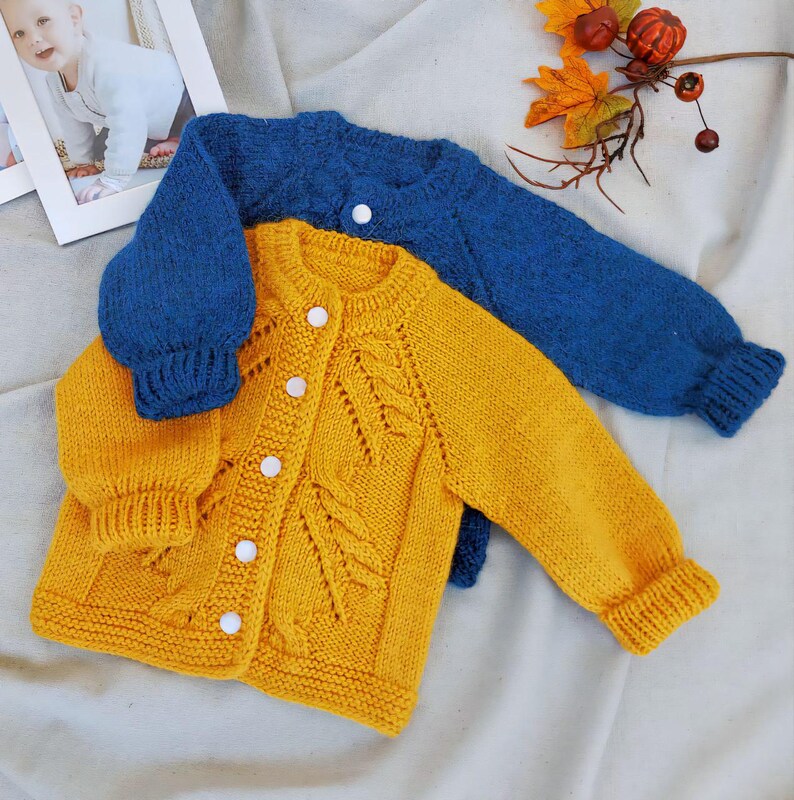 Baby Strickmuster Bundle Strickjacke und Hose PDF Top Down Bild 8