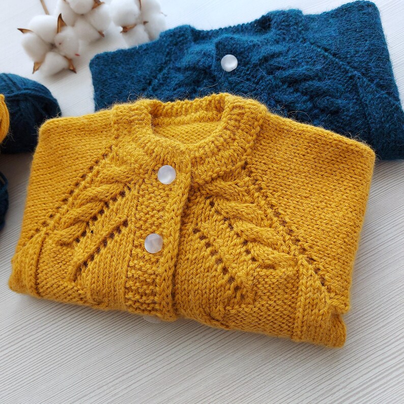Baby Strickmuster Bundle Strickjacke und Hose PDF Top Down Bild 6