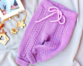 Patrón de tejido para pantalones de niña / Pantalones de arriba abajo sin costuras / PDF