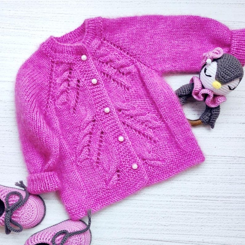 Baby Strickmuster Bundle Strickjacke und Hose PDF Top Down Bild 10
