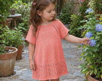 Baby Dress Knitting Pattern • Top-Down Seamless,  PDF Pattern