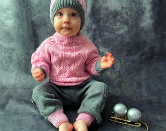 Modelo de tricô para suéter raglan infantil com corte de cima para baixo | Sem costuras | Download em PDF