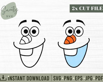 olaf face svg etsy