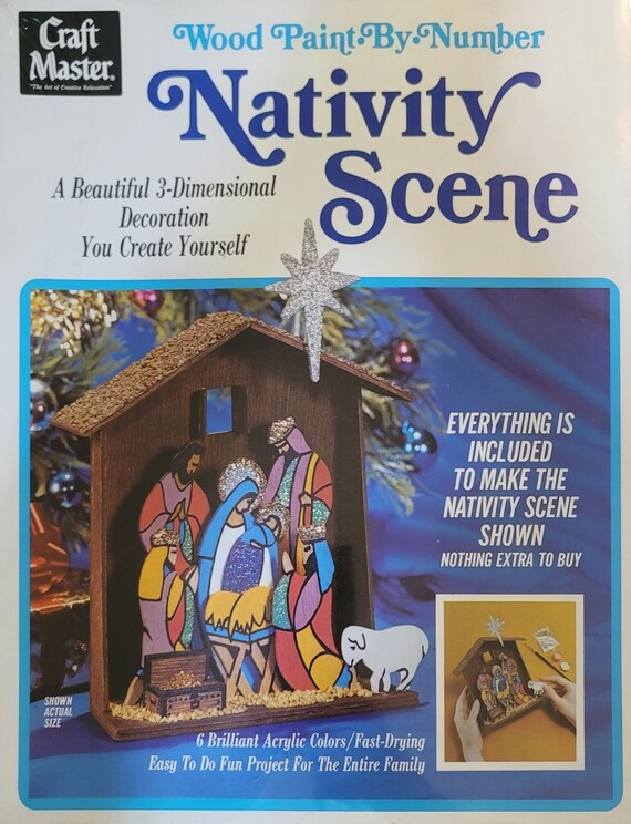 Christmas Nativity Scene Paint by Number for Adults Beginner, DIY