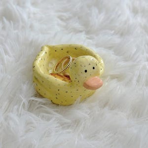 Handmade Clay Resin Duck Ring Dish