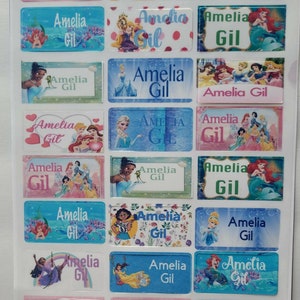 24 princess waterproof labels Label Back to school girl] name stickers Personalized waterproof label