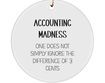 Accounting Madness, Accounting Christmas Gift For Accountant, Accounts Receivable Ornaments, Accountant Gift, Accountant Office Decor