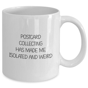 Tasse de collection de cartes postales, cadeau de collectionneur de cartes postales, idée de cadeau de collection de cartes postales, tasse de deltiologie