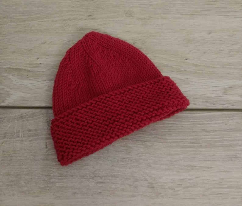 Ensemble brassière cache coeur bonnet et chaussons assortis en laine mérinos rouge et tissu liberty image 7